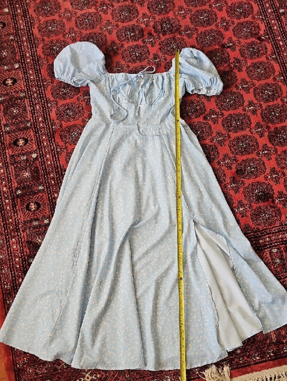 Amazon Light Blue Maxi Dress with Puff Sleeves - Picture 10 of 10
